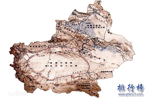 塔里木盆地地图