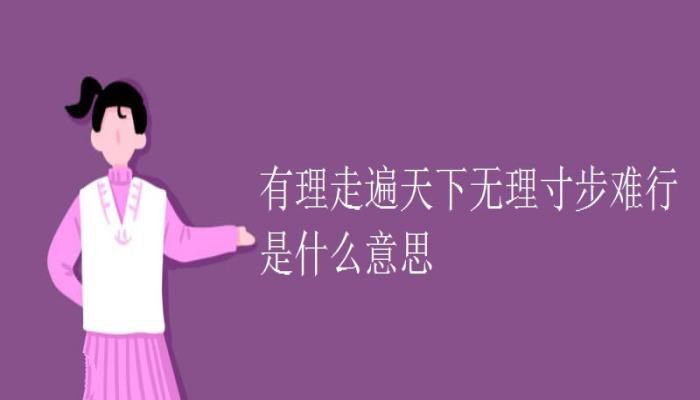 有理走遍天下无理寸步难行是什么意思