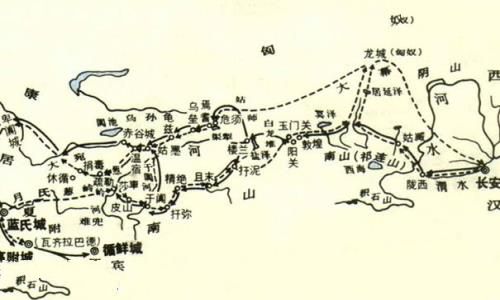 张骞出使西域 路线图