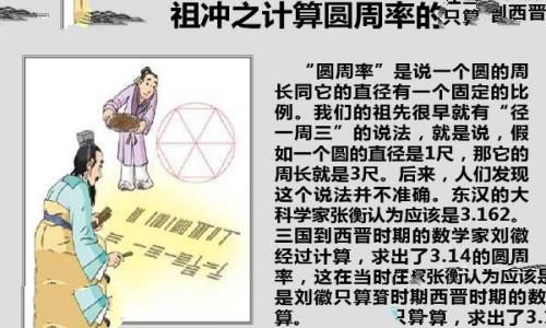 祖冲之简介：南北朝数学家，把圆周率精准到小数点后七位