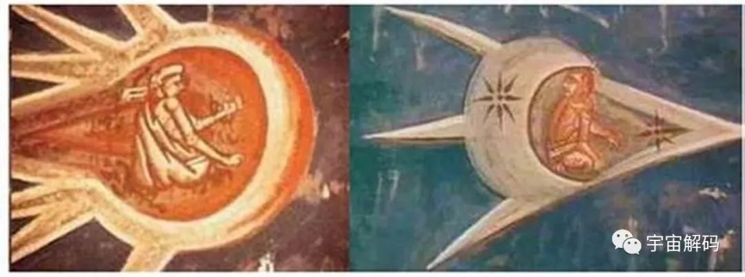 宗教油画上发现UFO，是一种天使的形象